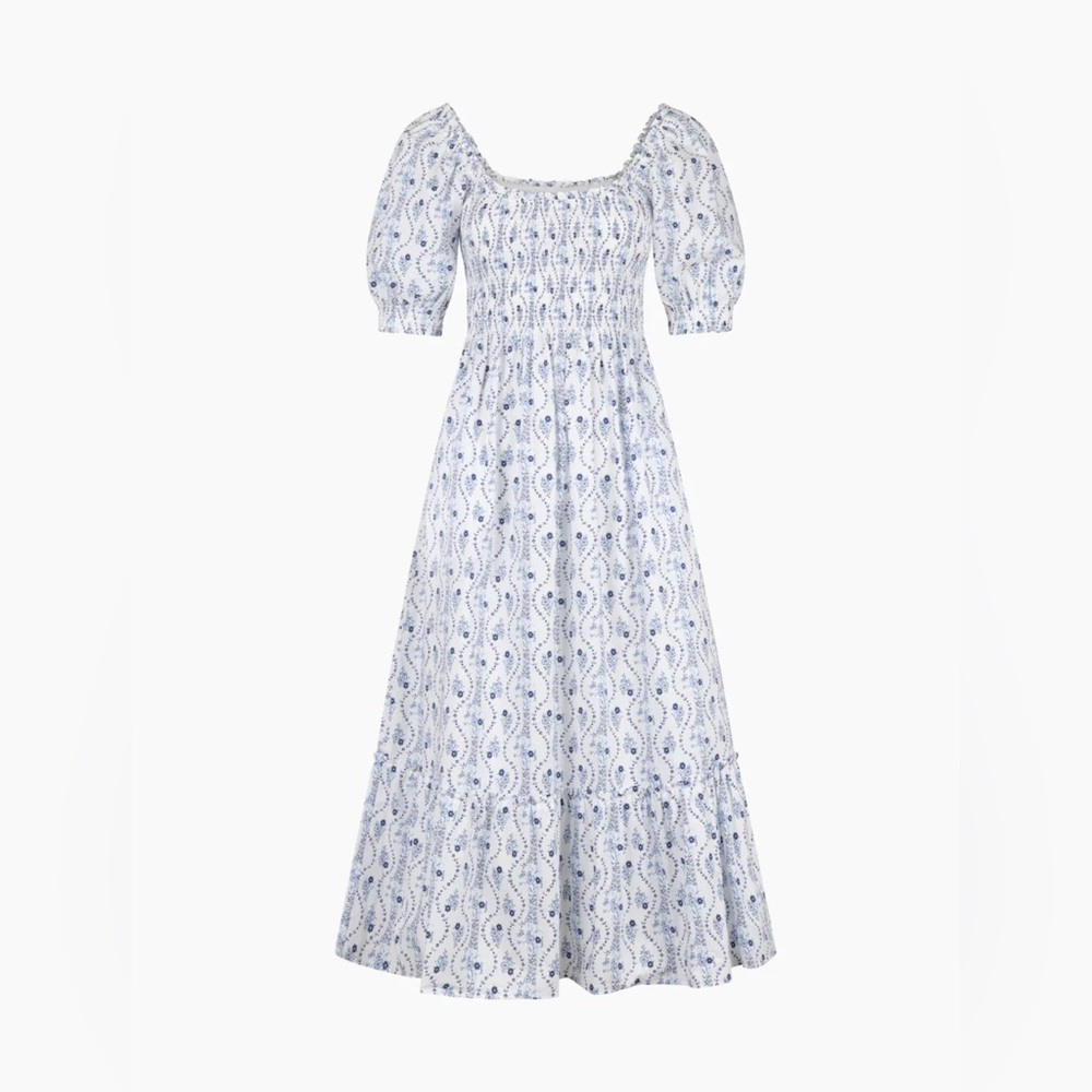 NWT Hill House Home The Louisa Nap Dress in Blue Vine Stripe Multiple Sizes
